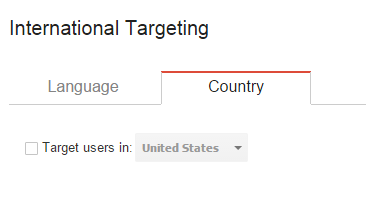 Google Search Console International Settings