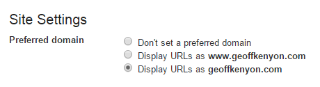 Google Search Console - preferred domain version