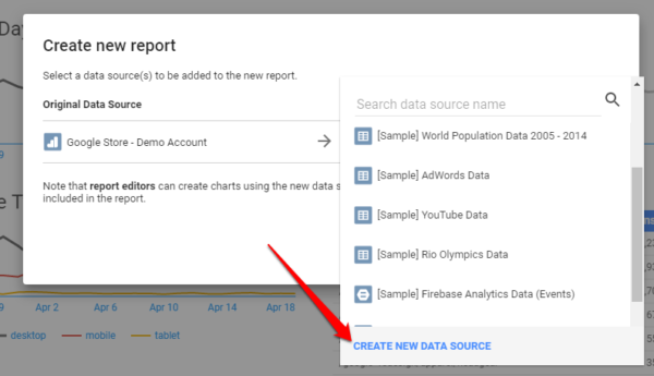 Google Data Studio - SEO Template - Create New Data Source